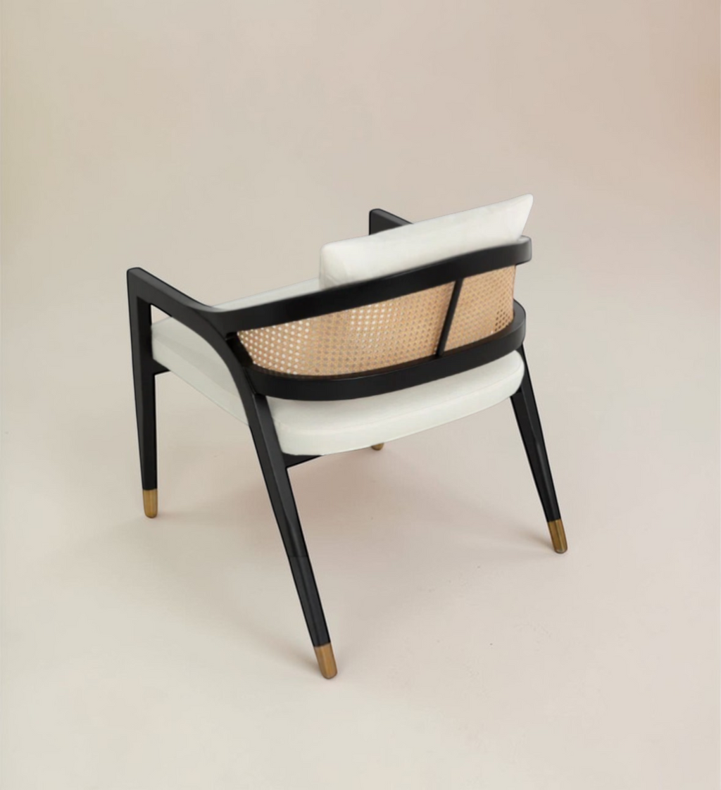 Kai Ash & Rattan Armchair with Crème Cushion