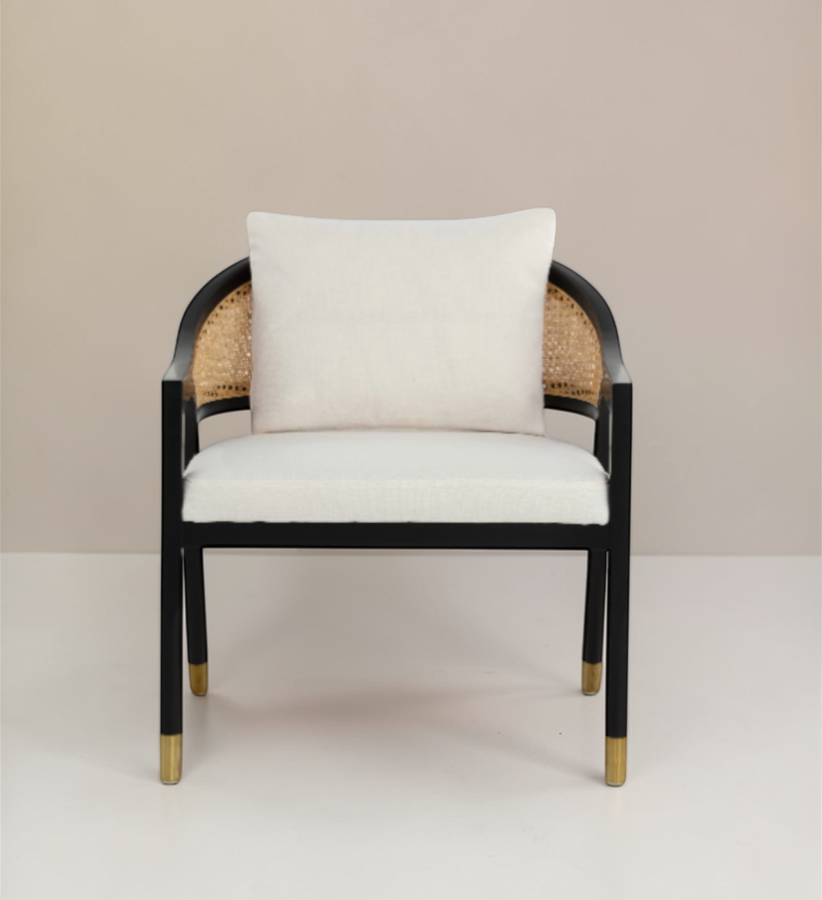 Kai Ash & Rattan Armchair with Crème Cushion