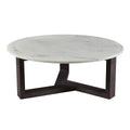 Jinxx Coffee Table - Marble Top w/ Dark Wood Base