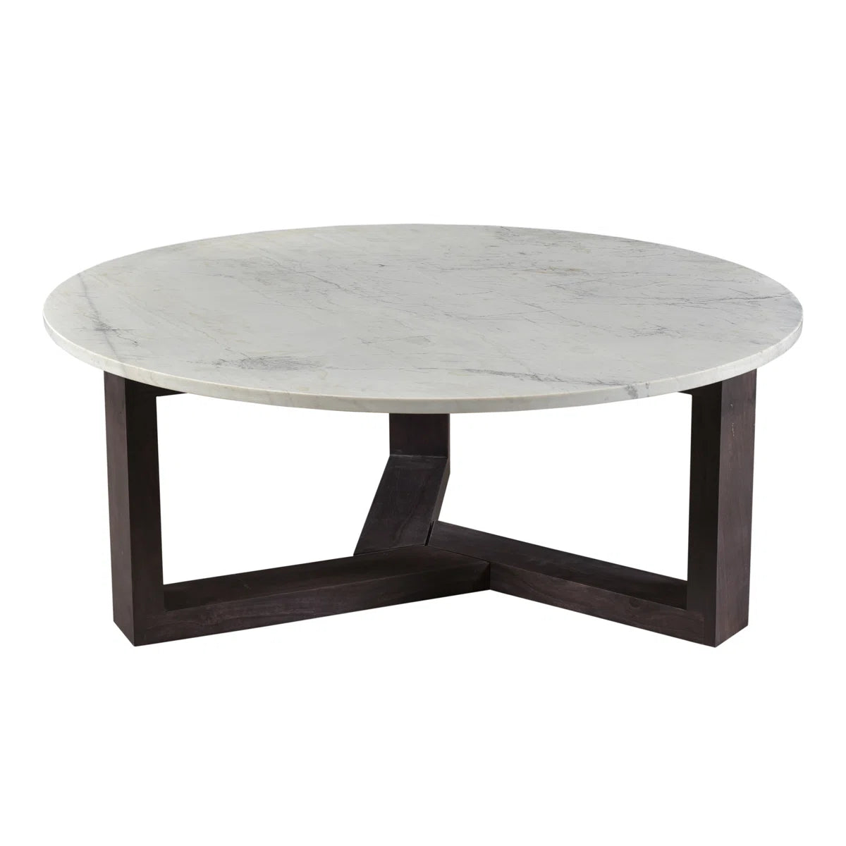 Jinxx Coffee Table - Marble Top w/ Dark Wood Base