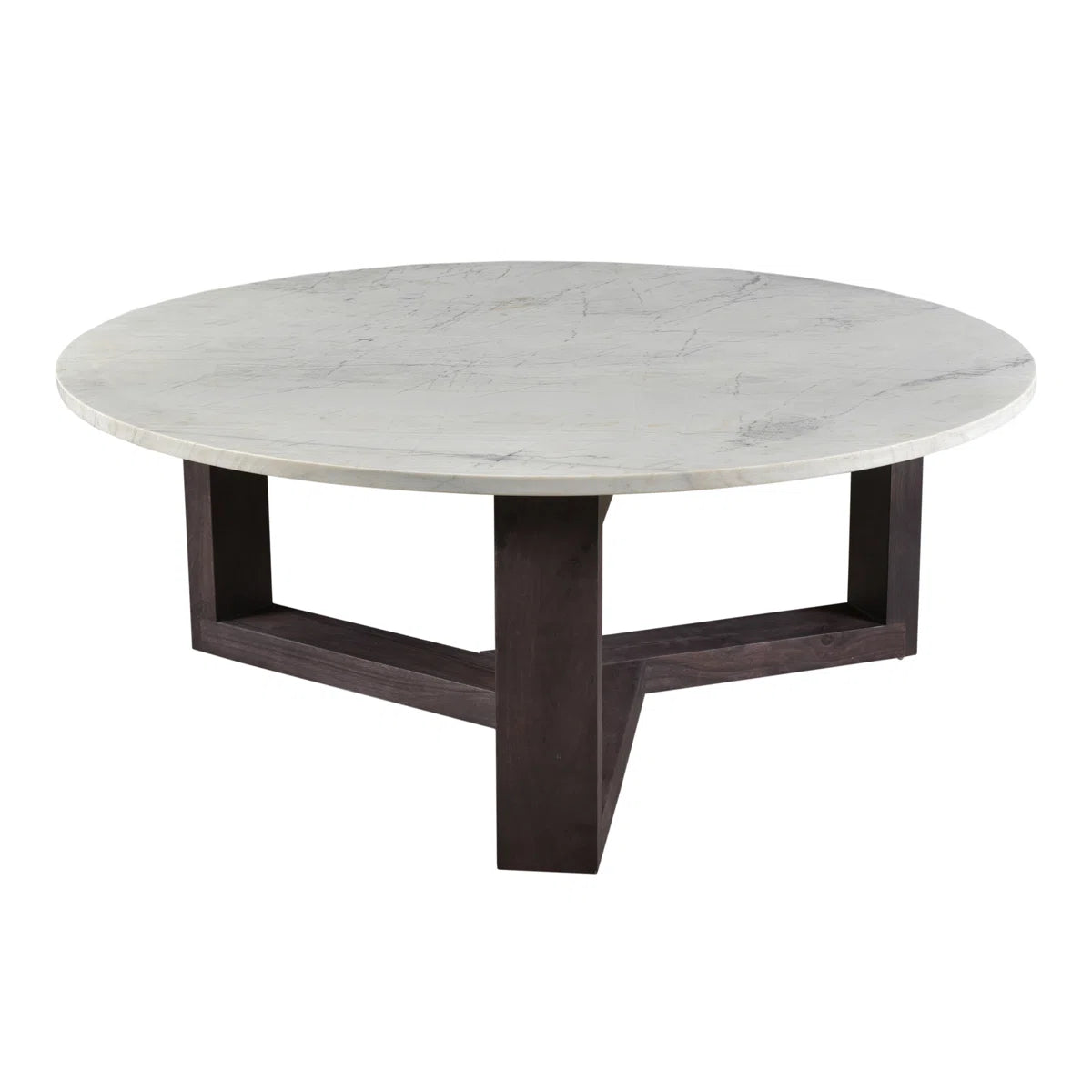 Jinxx Coffee Table - Marble Top w/ Dark Wood Base