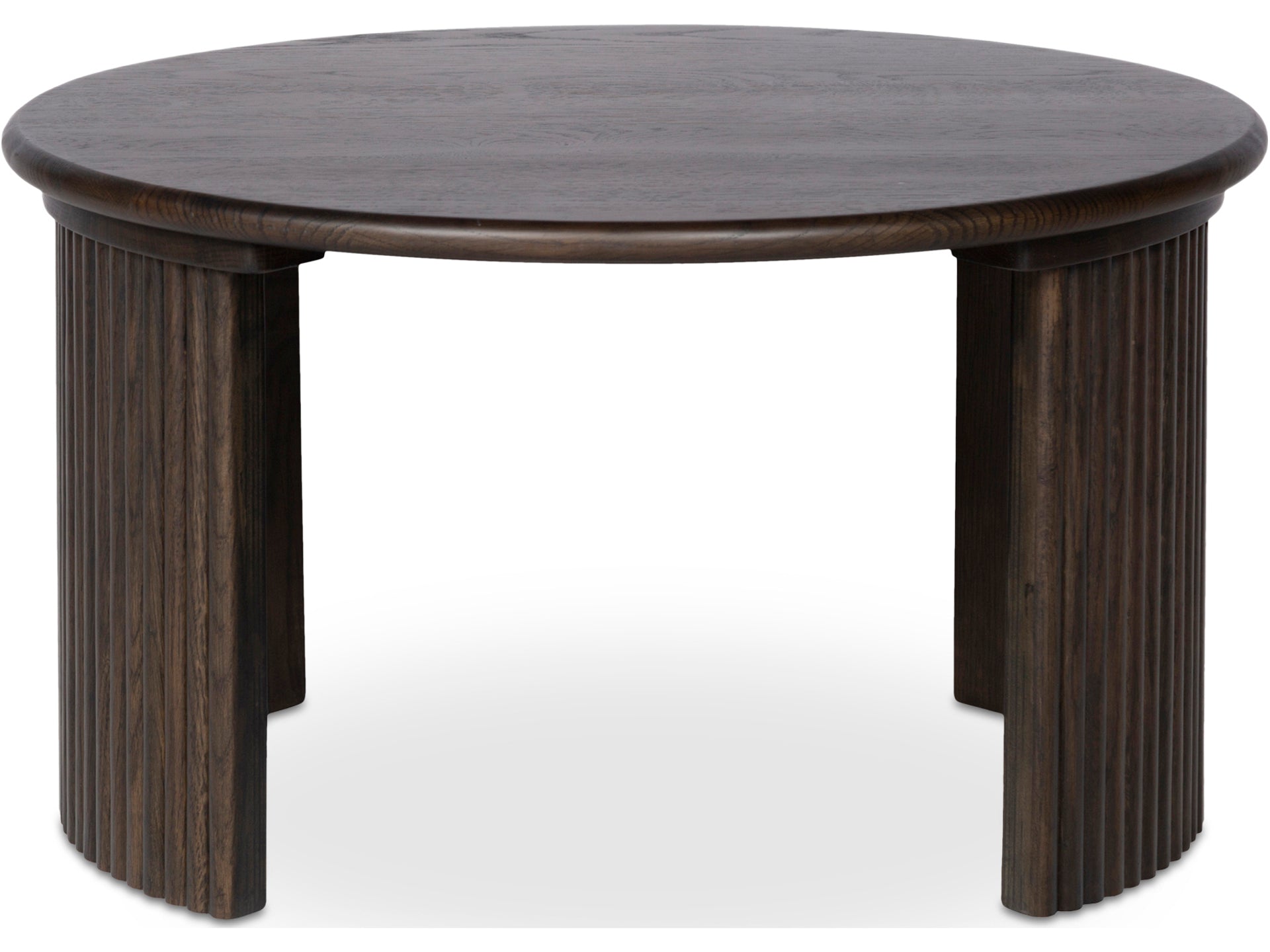 Penny Small Round Coffee Table Solid Oak Dark Brown