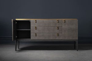Glamour Grey Wood & Shagreen Sideboard