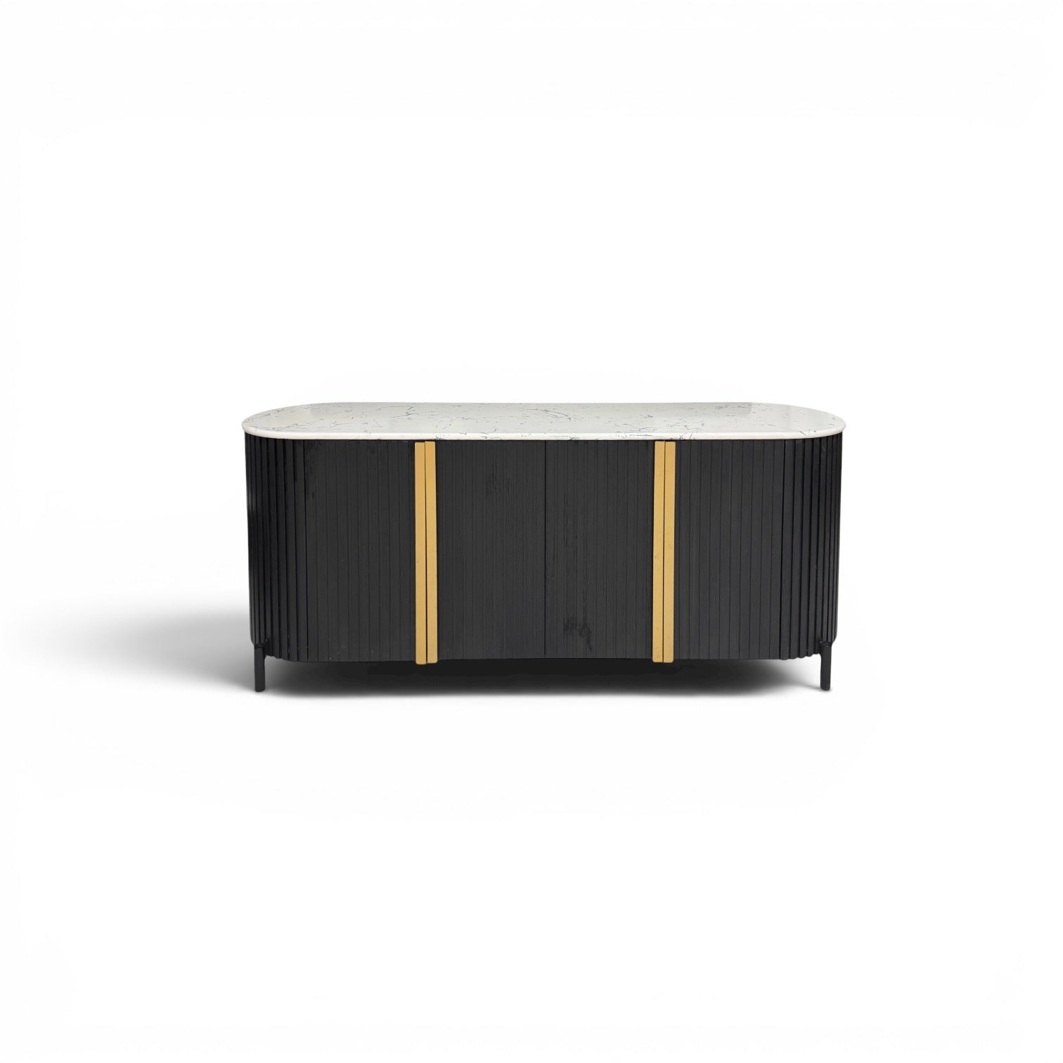 Marble Top Black and Gold Sideboard