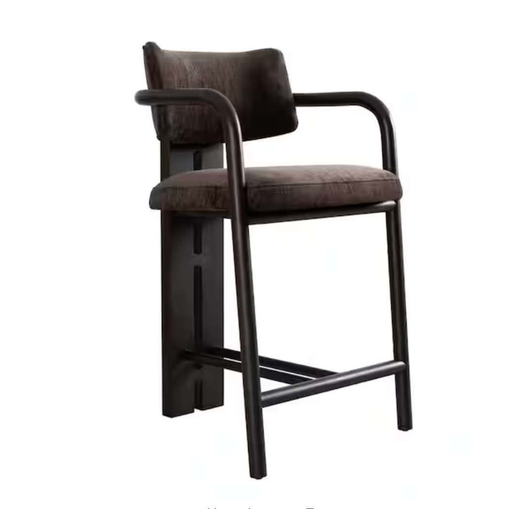 The Aaliyah Espresso Solid Wood Upholstered 26" Counter Height Stool