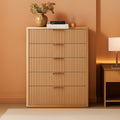 Distressed Fluted Dresser Featuring Six Drawers 42Inch-0