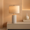 White Ceramic Bedside Table Lamp Twenty Three Inch Tall-0