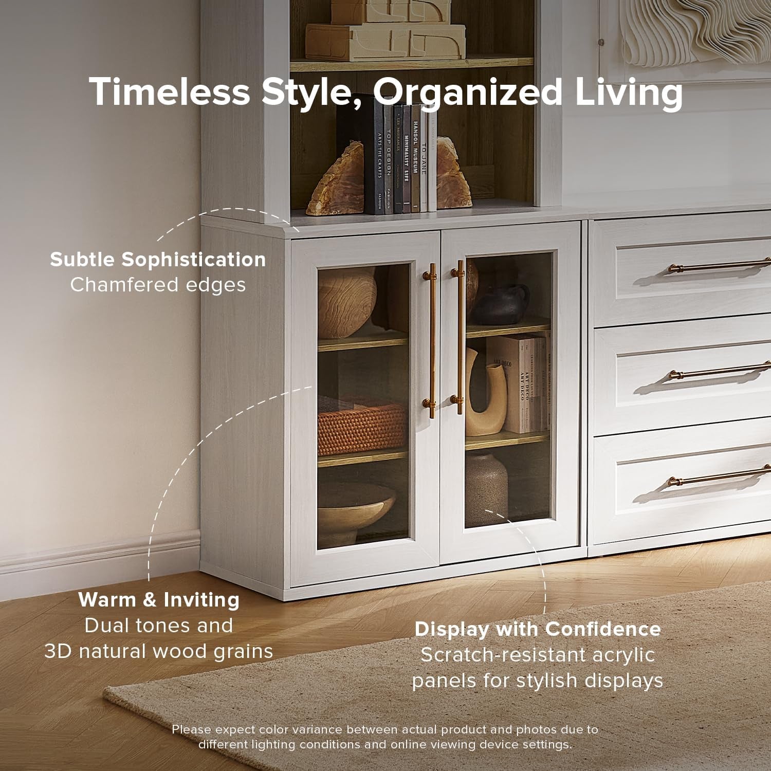 Two Tone Oakwood Acrylic Modular Buffet Cabinet Unit-2