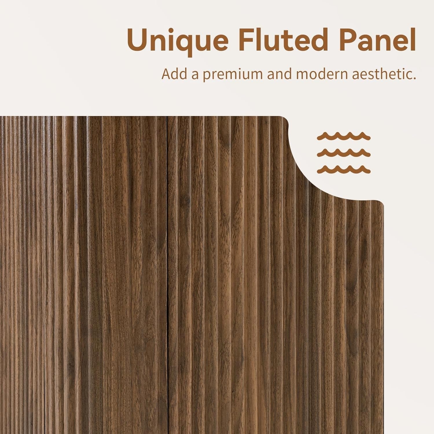 64 Inch Walnut Contemporary Buffet Sideboard Cabinet-3