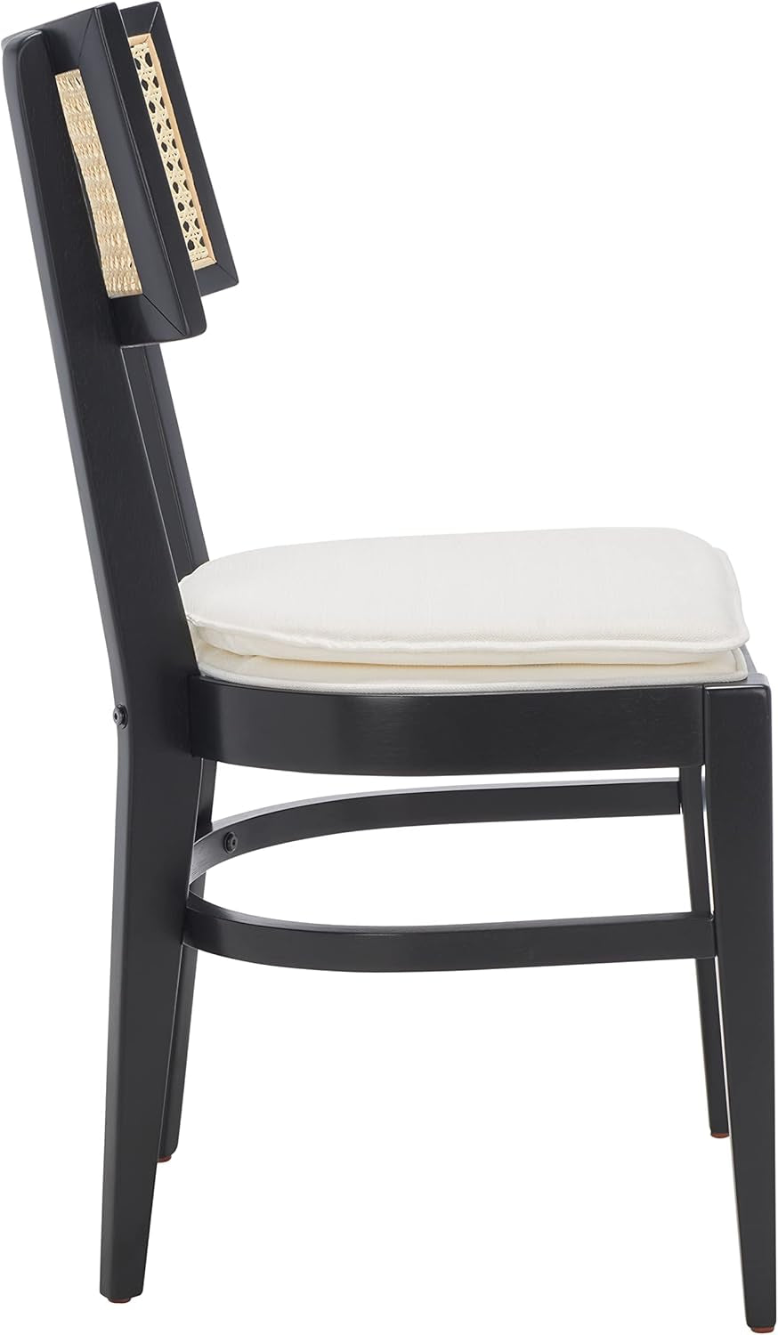 Galway Coastal Dining Chair Black Frame Cane Seat Cushion-4