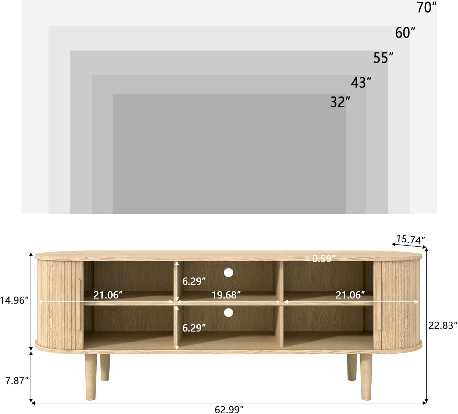 62 Inch TV Stand Entertainment Center With Sliding Door-1