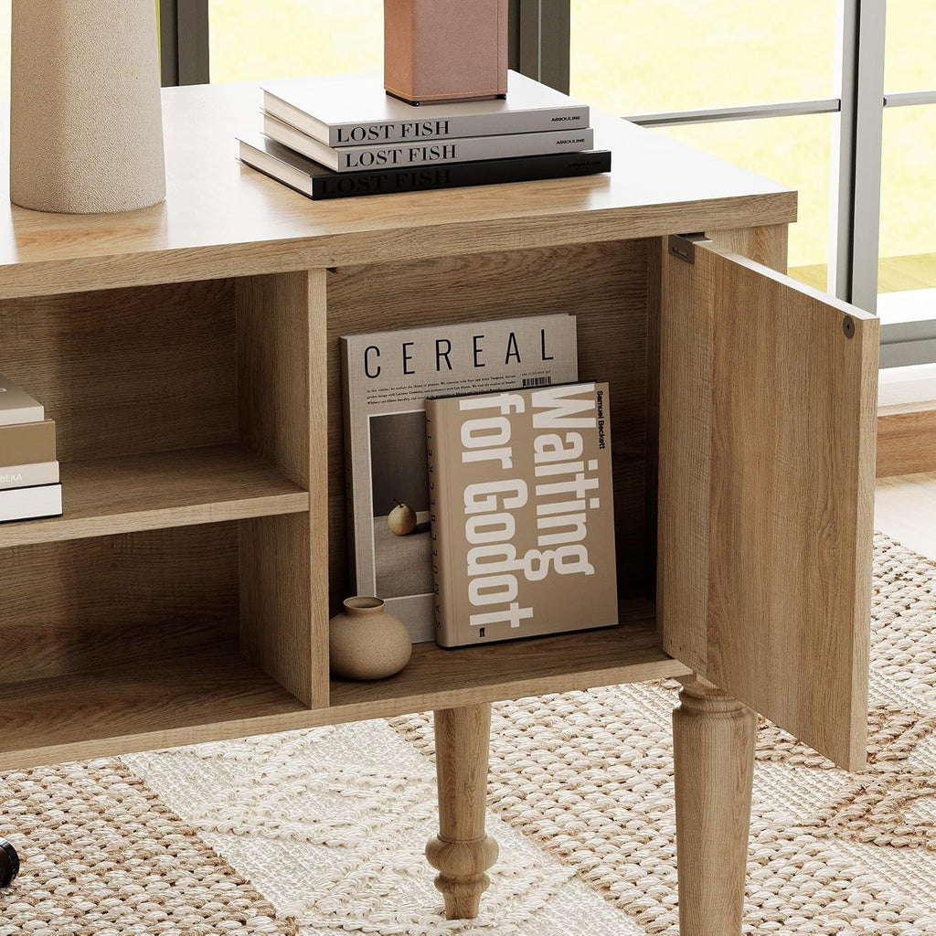 Oak Executive Workstation Set With Wireless Charging-4