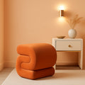 Orange Contemporary Premium S Shape Ottoman Footstool-0