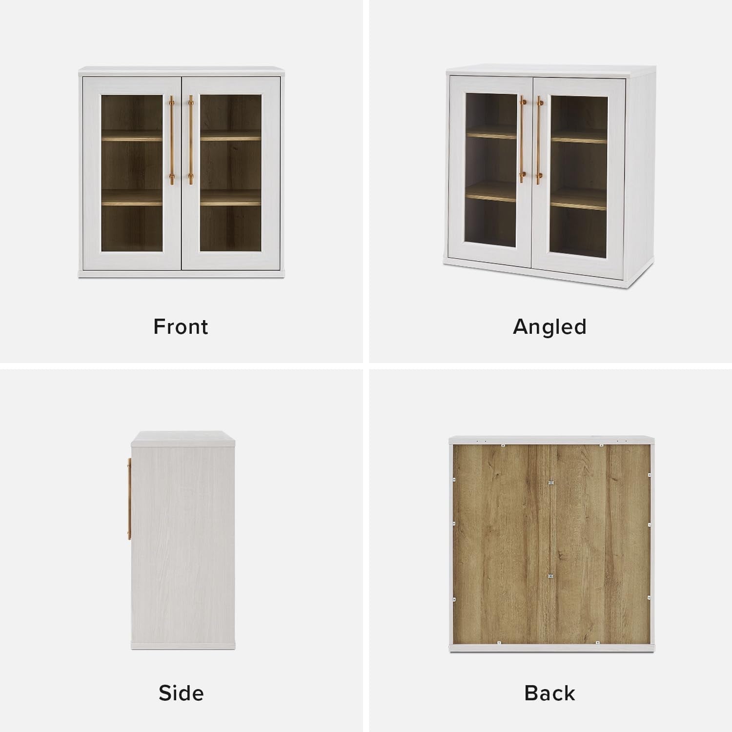 Two Tone Oakwood Acrylic Modular Buffet Cabinet Unit-4