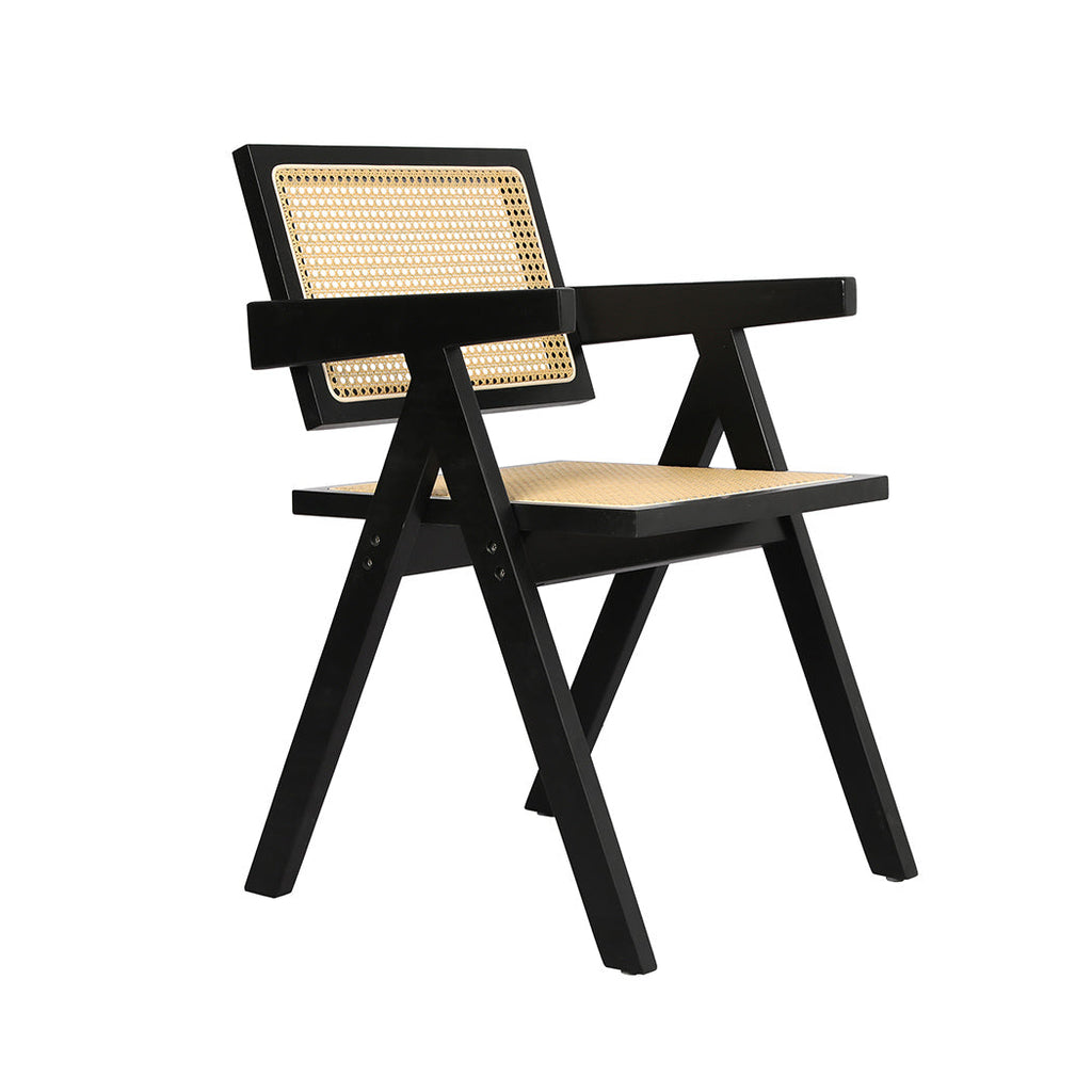 Levede 1x Black Wicker Armchair Dining Chair-0