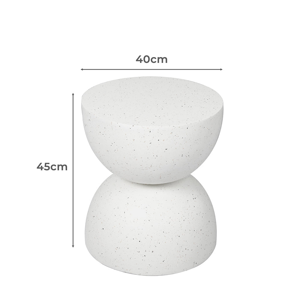 NNEIDS Levede Side Table Terrazzo Coffee Tables Beige-1