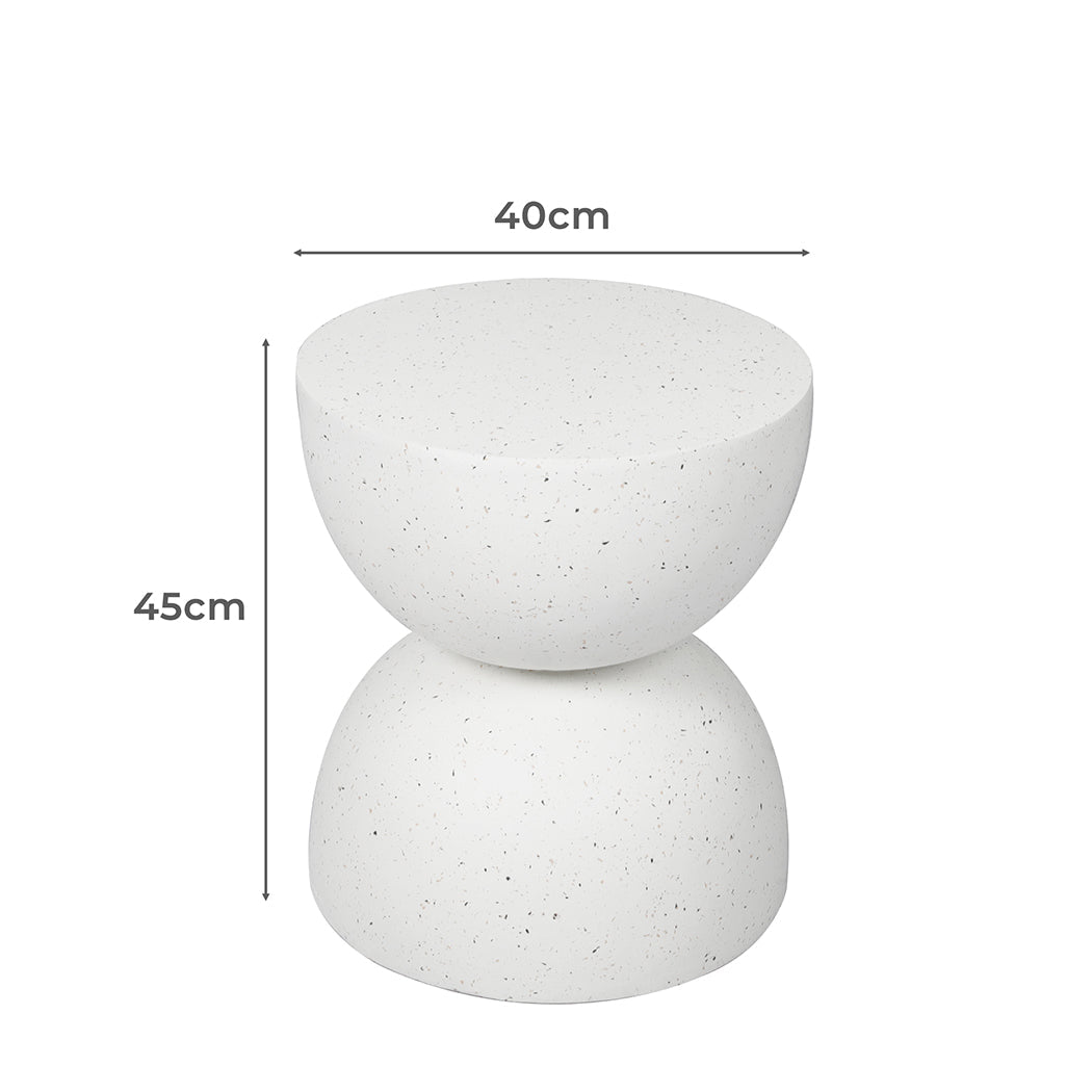NNEIDS Levede Side Table Terrazzo Coffee Tables Beige-1