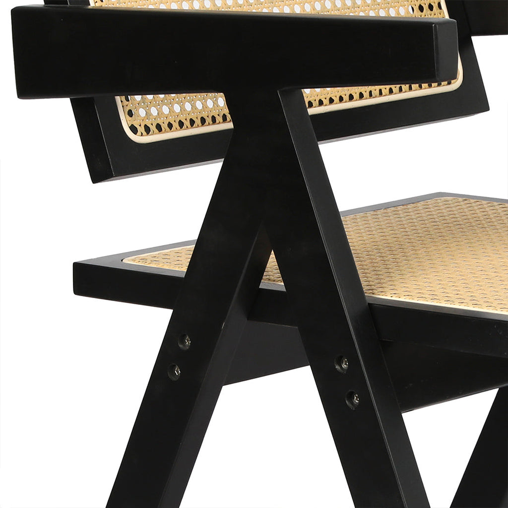Levede 1x Black Wicker Armchair Dining Chair-4