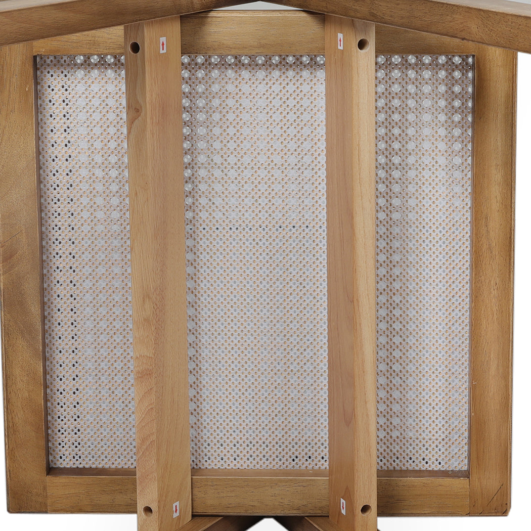 Levede 4x Dining Chair Solid Wood Rattan-4