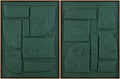 Soft Deep Teal Modern Framed Wall Art for modern gallery walls-0