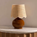 Wokila Tan Solid Ceramic Table Lamp-0