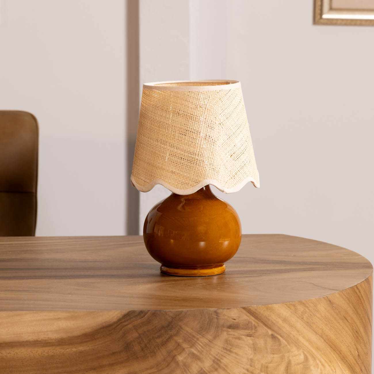 Wokila Tan Solid Ceramic Table Lamp-3