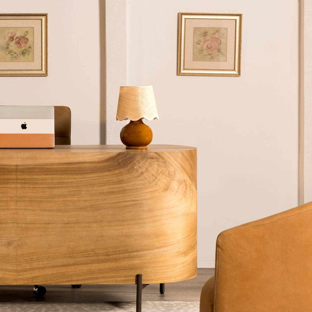Wokila Tan Solid Ceramic Table Lamp-2
