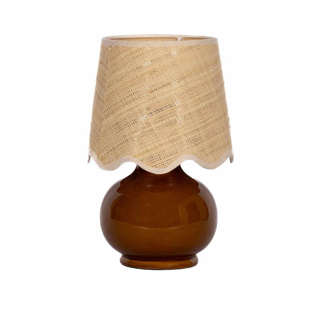 Wokila Tan Solid Ceramic Table Lamp-1