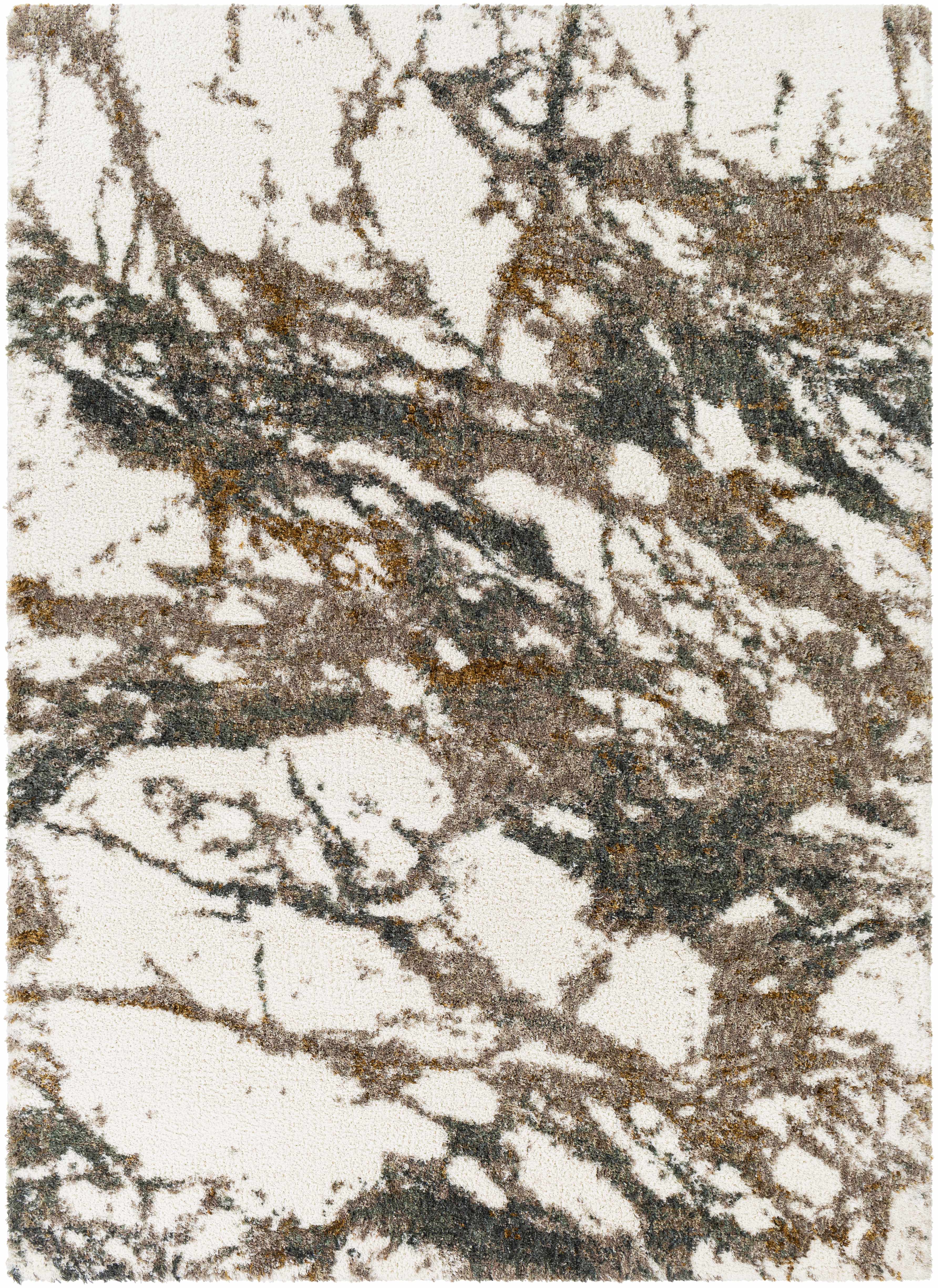 Ngunnawal Cream/Brown Marble Plush Rug-0