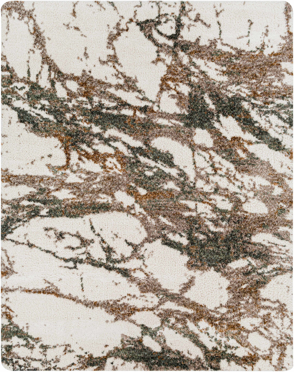 Ngunnawal Cream/Brown Marble Plush Rug-5