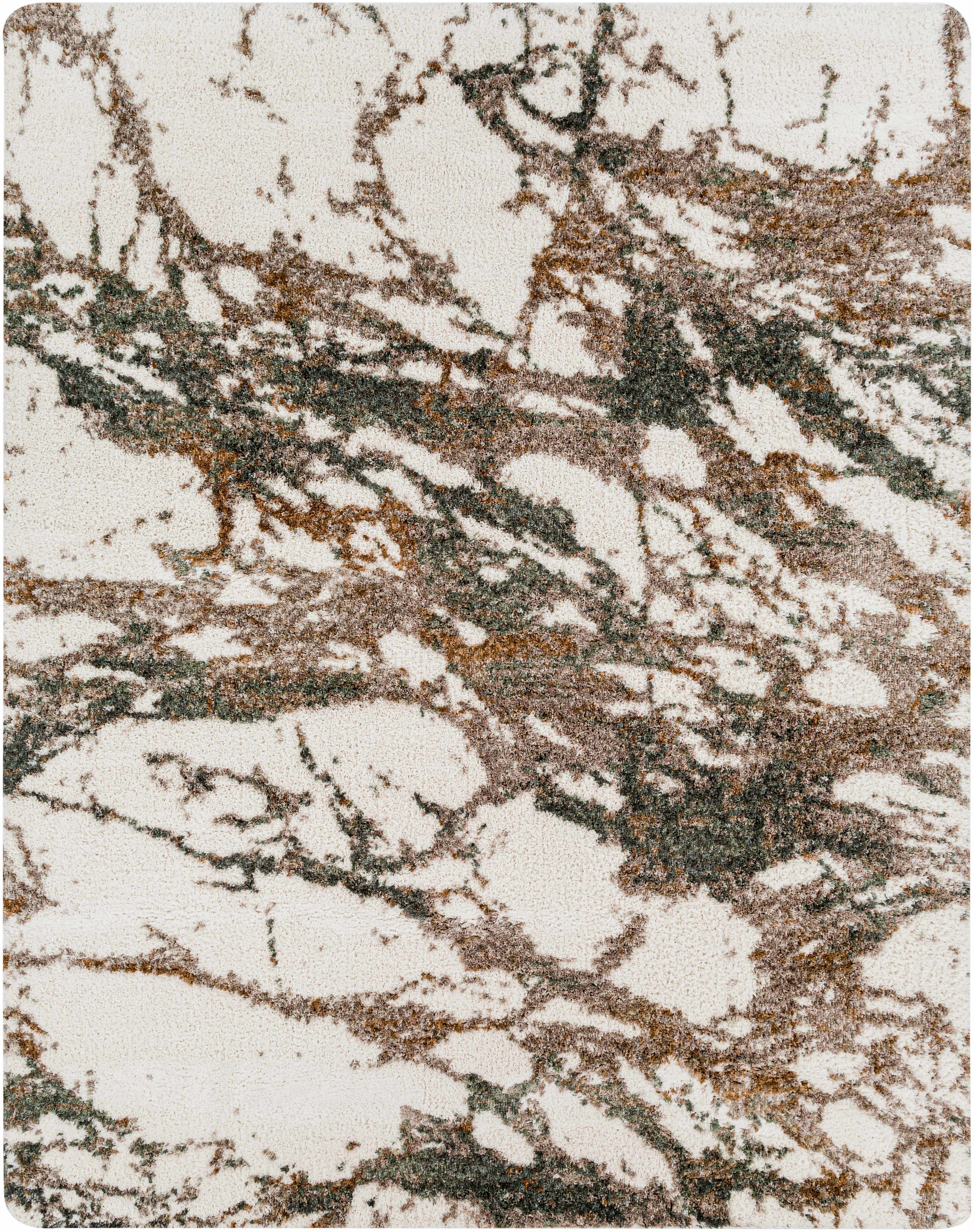 Ngunnawal Cream/Brown Marble Plush Rug-5