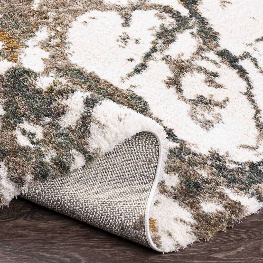 Ngunnawal Cream/Brown Marble Plush Rug-4