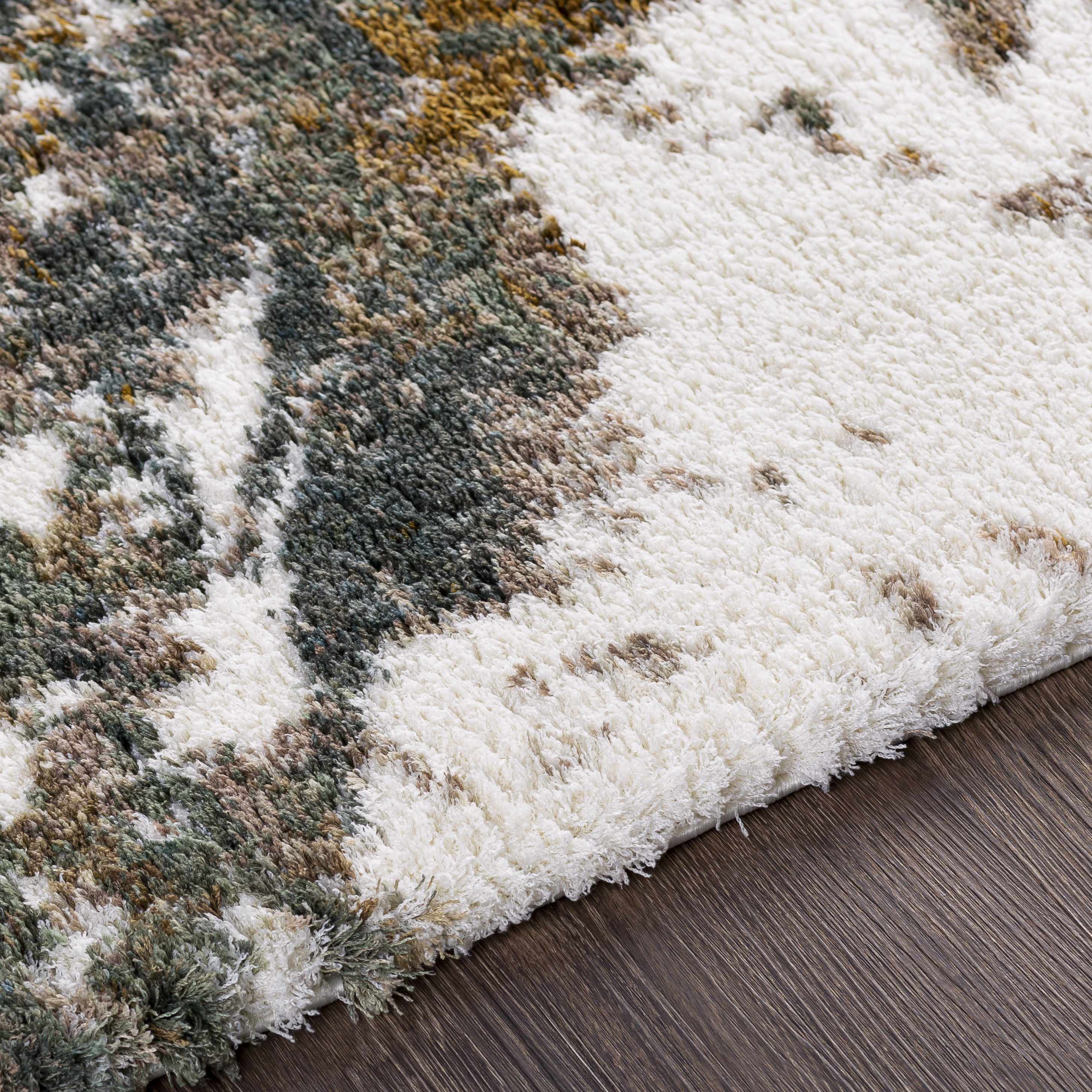 Ngunnawal Cream/Brown Marble Plush Rug-3