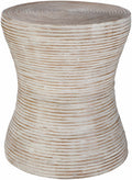 Tubigan Rustic Ribbed Hourglass End Table-0