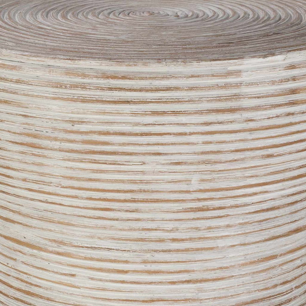 Tubigan Rustic Ribbed Hourglass End Table-3